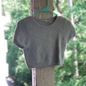 Urban Outfitters Fuzzy Purple Crop Top